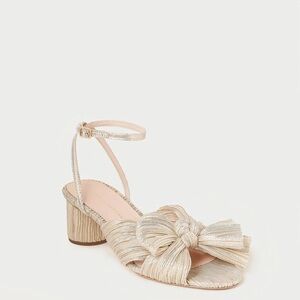 Dahlia Platinum Pleated Bow Heel Loeffler Randall